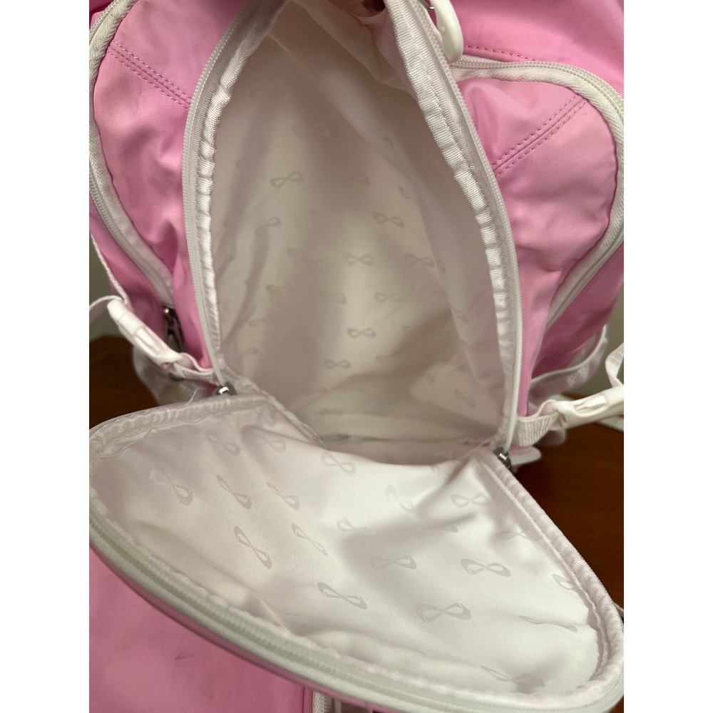 Nfinity Cheer Backpack Pink White Rhinestone Logo with Removable Pouch Kids - Picture 9 of 13